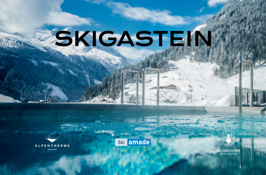 Outdoor thermal pool with steaming water, snowy alpine mountains and blue sky in the background | © Gasteiner Bergbahnen AG